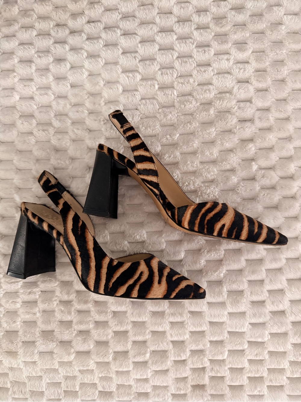 Zebra Print Slingback Heels Size 8